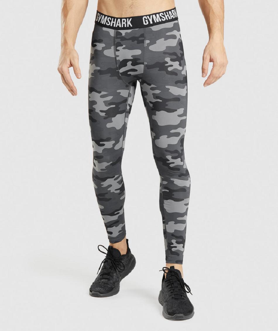 Legginsy Męskie Gymshark Element Baselayer Szare | PL 4093BEX